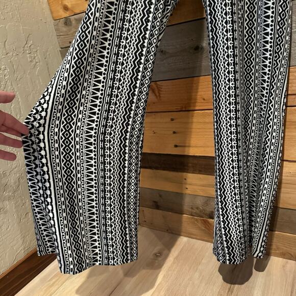 Prana Bijou Halter Wide Leg Jumpsuit Black/White Geo Tribal Boho Print Size S - Picture 9 of 16